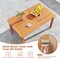 7-Piece Patio Dining Set Teak Wood Table and 6 Outdoor Chairs